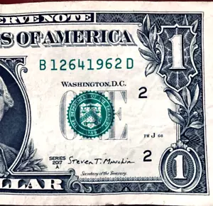 1962 Trailing Birth Year Note Dollar Bills Fancy Serial Number B1264 1962D - Picture 1 of 3