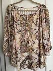 Nwt Anthropologie Fig Flower Peasant Blouse Boho Top Plus Sz 2X 3X Floral Lined