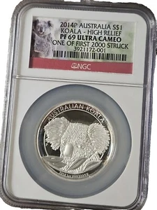 2014 P PF69 Silver Australian Koala High Relief NGC - (1 of 1st 2000) - Picture 1 of 2