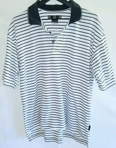 Nike Golf Dri-Fit Mens Large Short Sleeve Polo Shirt Striped - Picture 1 of 9