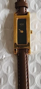 Ladies ESQ ( ESQUIRE ) 100677 SWISS Gold Tone Quartz Watch New Battery - Picture 1 of 4