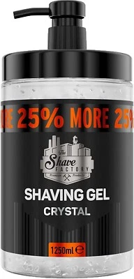 The Shave Factory CRYSTAL Shaving Gel | 25% Extra | 1250ML