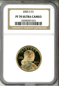 2005 S $1 SACAGAWEA - NGC PF 70 ULTRA CAMEO - Picture 1 of 2