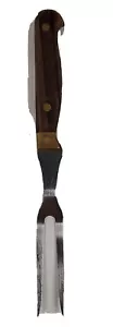 Horchow Serving Fork Two Tine Wood Handle 10.75 Long Heavy Duty - Picture 1 of 12