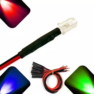 10 x LED vorverdrahtet 12V 5mm RGB LEDs vorverdrahtet 12 Volt schneller automatischer Wechsel 9V 6V - Bild 1 von 2