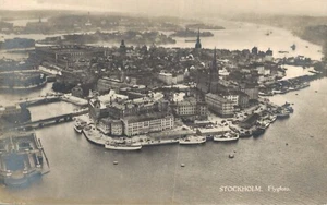 Suecia Estocolmo Flygfoto RPPC B42 - Imagen 1 de 2