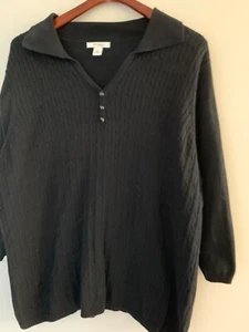 Dress Barn Damen Pullover Zopfmuster Langarm V-Ausschnitt Kragen Gr. 2XL / Neu - Bild 1 von 3