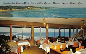 Achatstrand, Oregon DAS STADTHAUS Meeresfrüchte Restaurant 1960er Jahre Vintage Postkarte - Bild 1 von 2