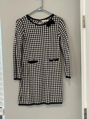 Hope & Henry dress, Girl’s size 10 Black & White, Sweater Dress Houndstooth - Image 1 of 4