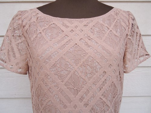 NUOVO abito Burberry 8 Liberty a scacchi in pizzo misto cotone a turni $1395 rosa cenere pallida