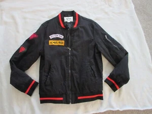 Men's Kleep "Product" Canvas Sleeves Varsity Jacket - Black - Logos - Preowned - Picture 1 of 9