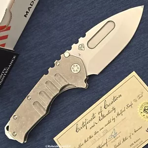 Medford Praetorian T LEFT HANDED Tumbled S45VN Blade Tumbled Titanium Handles - Picture 1 of 6