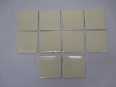 Набор из 10 винтажных керамических плиток NOS светло-желтые MCM 4 1/4 дюйма квадратные плитки кухня ванна - Изображение 1 из 4