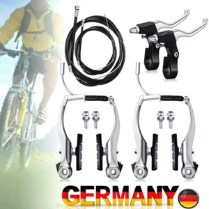 Fahrrad V-Brake Bremsenset Aluminium Silber komplett Set inkl. Bremsbeläge MTB - Bild 1 von 10