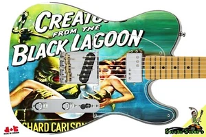 Guitar Skin Axe Wrap Re-skin Electric Bass Reface Creature from Black Lagoon 225 - Picture 1 of 11