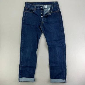De Colección Levi's Jeans 501 Para Hombres 34x36 Lavado Oscuro STF Denim 00s Y2K Recto Botón-Vuela - Imagen 1 de 14