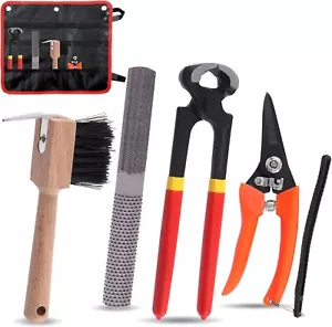 Rustark 5Pcs Professional Farrier Tools Kit with Roll Pack Hoof Trimming Tool... - Picture 1 of 7