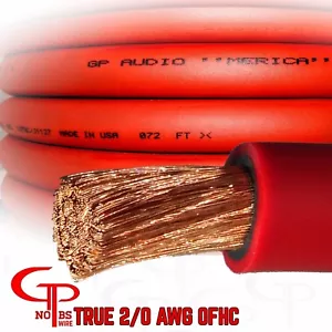 50 piedi VERO AWG calibro 2/0 OFC rame batteria cavo di alimentazione ROSSO GPAudio - Foto 1 di 2