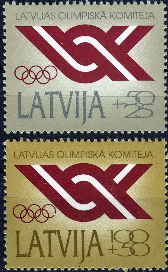 Latvia 1992 National Olympic Committee Semi-Postal MNH (SC# B150, B152) - Image 1 of 1