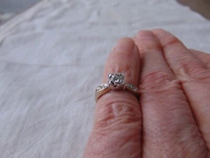 antico anello di fidanzamento due toni tg.5 firmato Espo nos matrimonio sposa - Foto 1 di 4