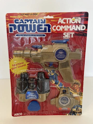 Vintage 1987 Mattel Arco CAPTAIN POWER ACTION COMMAND SET Rare Toy NIB SEALED Cover