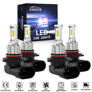For Chevy C1500 2500 3500 1990-98 6000K LED Headlight Bulbs Hi Lo Beam Combo Kit - Foto 1 di 12