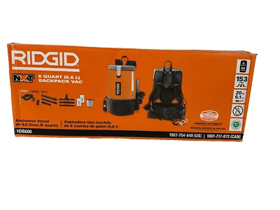 6 Qt. (1.5 Gal.) NXT Backpack Vacuum Cleaner with Filters and Locking Shop Vacuu - Image 1 of 4