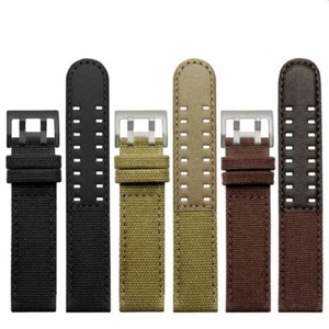 Canvas Fabric & Leather Watch Strap Band Watchband for Hamilton Khaki H68201993 - Picture 1 of 15