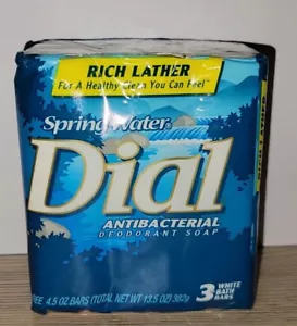 Dial Antibacterial Deodorant Soap Spring Water (3, 4.5 oz Bars) 1999 - Picture 1 of 2