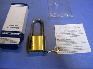 1 – General Lock PL510PB20S Brass Resettable Combination Padlock 2” Body, NEW - Picture 1 of 12