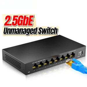 8 Port 2.5Gigabit Ethernet Switch Unmanaged Compatible with 10/100/1000Mbps - Picture 1 of 16