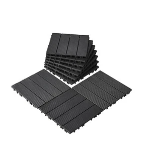 VEVOR Interlocking Deck Tiles 10 Pack 12"x12" Plastic for Porch Dark Grey - Picture 1 of 12