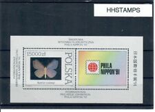 Japan Intl. Phil. Ex. 1991 Souvr Sheet with Poland Hologram Butterfly Stamp Nice