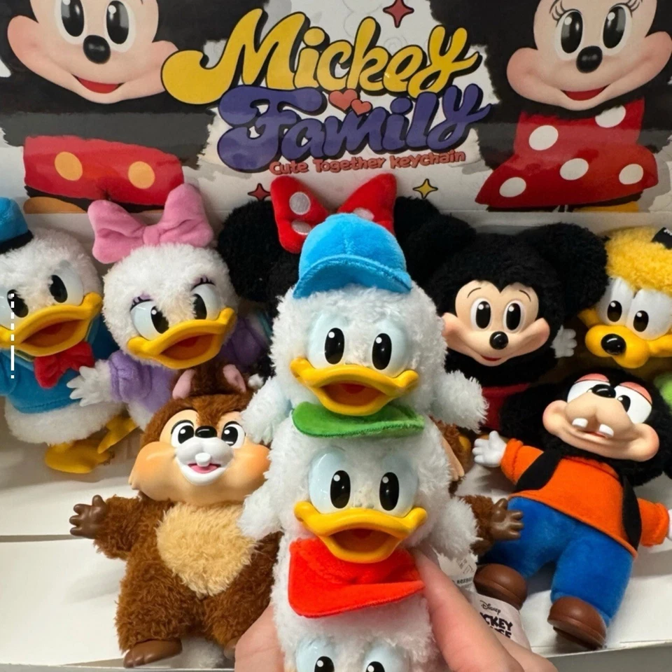 POP MART Disney Mickey and Friends Vinyl Face Confirmed Keyring Plush Doll #Best - Image 1 of 3