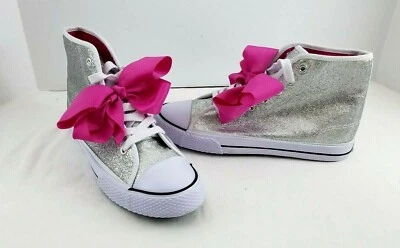 Zapato JoJo Siwa Talla 3 Legacee Zapatillas altas con lazo Plateado Brillo Para Niñas  Foto 1 de 4