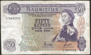 Ile Maurice - billet de 50 rupees Elizabeth II type 1967 (1973-1982) ! P#33c - Foto 1 di 2