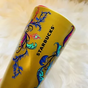 Starbucks Gold Deer Ceramic Cup Travel Mug Hot Tumbler 12oz New Holiday 2024 - Picture 1 of 10