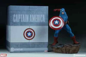 AVENGERS ASSEMBLE 15" STATUE CAPTAIN AMERICA Sideshow Collectibles RARE UN/AP - Picture 1 of 14