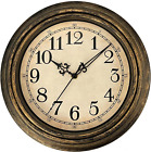 Small Retro Wall Clock, 10'' Non Ticking Classic Silent Vintage Wall Clocks Deco