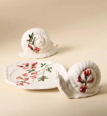 Anthropologie Nathalie Lete Marais Cottage керамические солонки и перечницы для улиток - Изображение 1 из 4