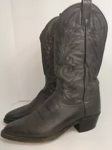 Dan Post Mens GRAY Leather Western Cowboy Riding Work Pull On Boots Size 9 D - Bild 1 von 12