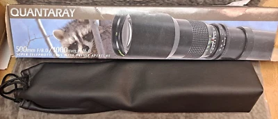 Súper teleobjetivo Quantaray 500 mm F/8,0 / 1000 mm F/16,0 con apertura preestablecida  Foto 1 de 4