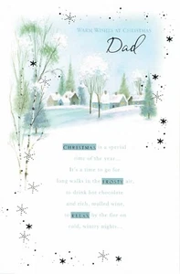 TARJETA DE NAVIDAD DE CALIDAD PAPÁ diseño de escena de invierno - Imagen 1 de 4