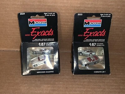 Monogram 1989 Mini Exacts 1/87 Scale Corvette ZR-1 & Mercedes Gullwing New - Image 1 of 4