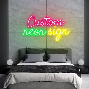 Personalized Neon Sign Custom Name Logo Signs Acrylic Wall Decor LED Night Light - Picture 1 of 13