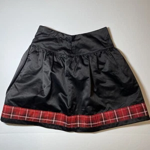Gymboree Holiday Black Red Plaid Border Hem Skirt Adjustable Waist Size 7 NWOT - Picture 1 of 8
