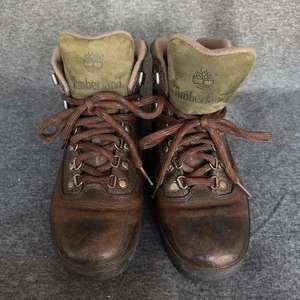 Timberland Women Boots Euro Leather Hiker Brown VGC Size US 8.5M - Picture 1 of 11
