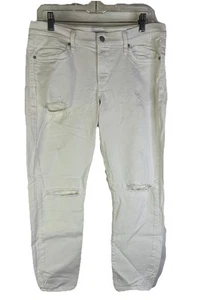 AGolde Collette Cropped Distressed Jeans White Womens 31 - Picture 1 of 11