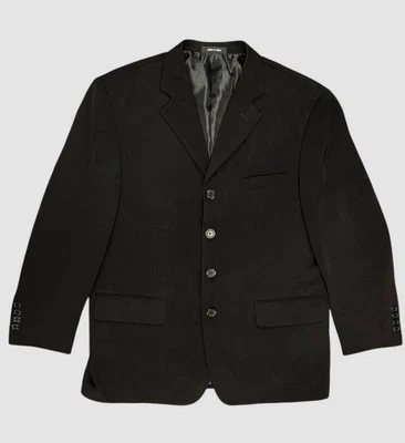 Chaqueta de traje Vittorio St. Angelo negra lisa de cuatro botones para hombre talla 40S Foto 1 de 4