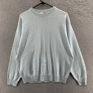 I Levrieri Sweater Men Large Blue Cashmere Silk Crew Neck Casual Designer - Picture 1 of 11